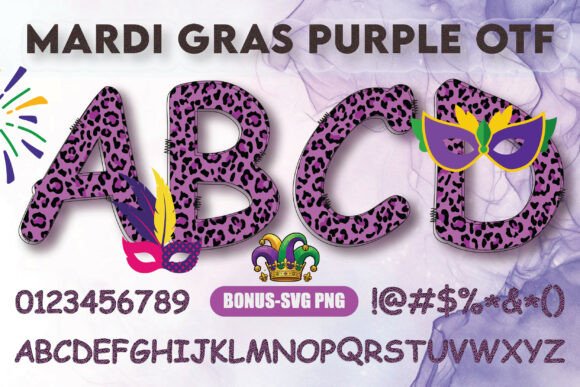 Mardi Gras Purple: A Festive Typeface for Bold Designs